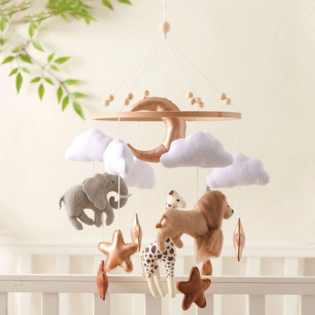 Boxmobiel Safari – houten baby mobiel met jungle dieren - Afbeelding 2