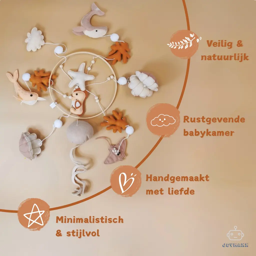 Boxmobiel Zeedieren – houten box mobiel - Afbeelding 4