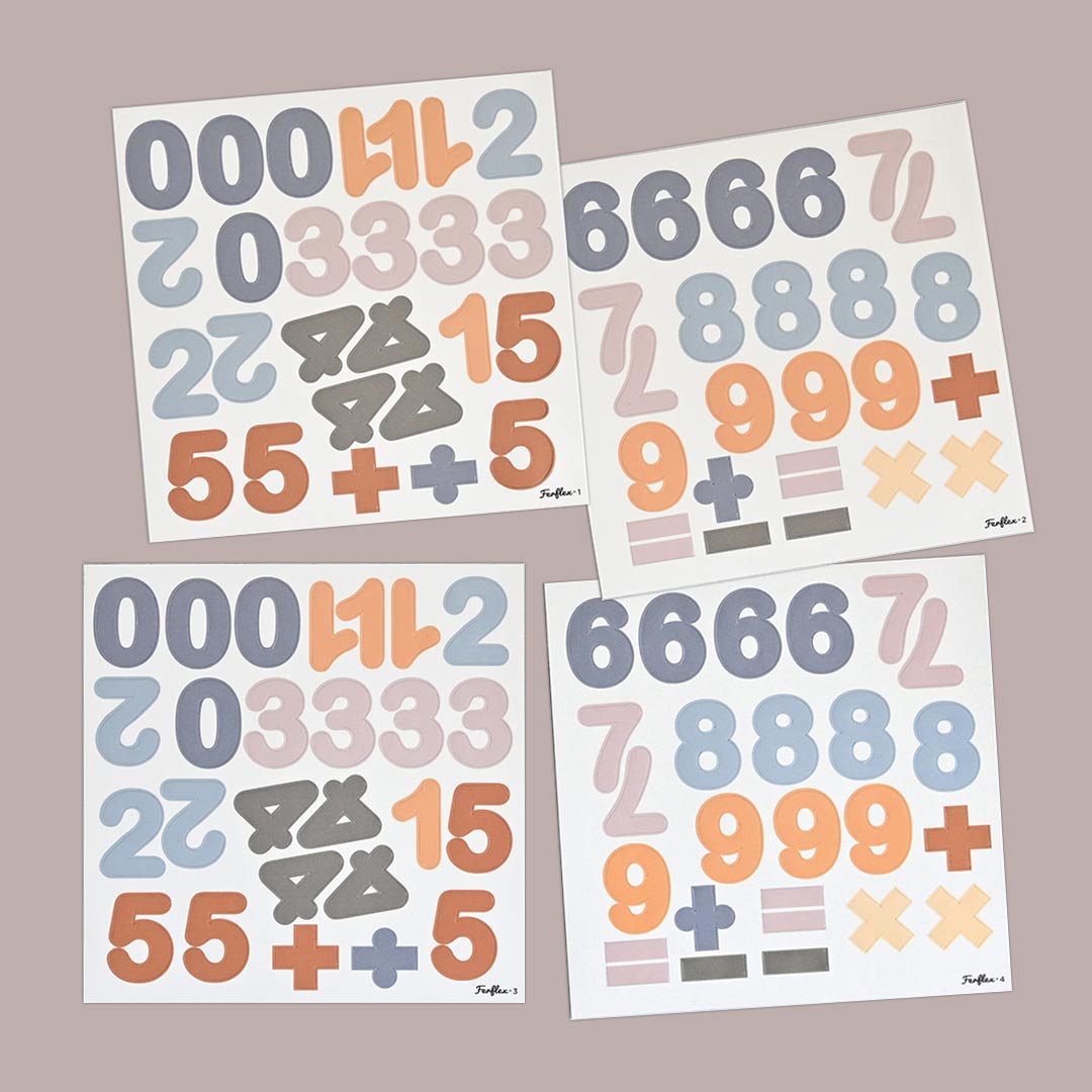 Ferflex magnetische cijfers blauw/caramel mix (100st)