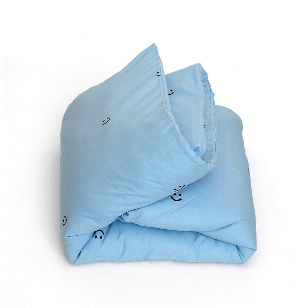 Kinderdekbedovertrek 140×200 Studio Ditte Smiley - blauw - Afbeelding 2