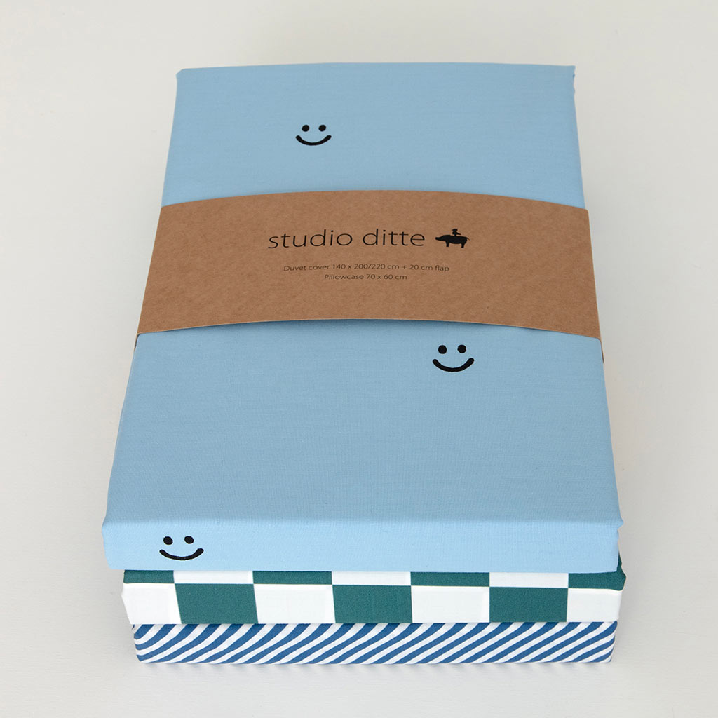 Kinderdekbedovertrek 140×200 Studio Ditte Smiley - blauw - Afbeelding 7