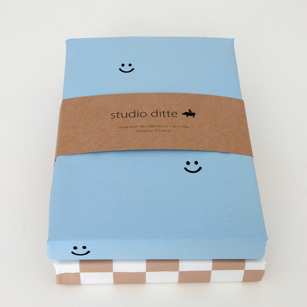 Kinderdekbedovertrek 140×200 Studio Ditte Smiley - blauw - Afbeelding 8