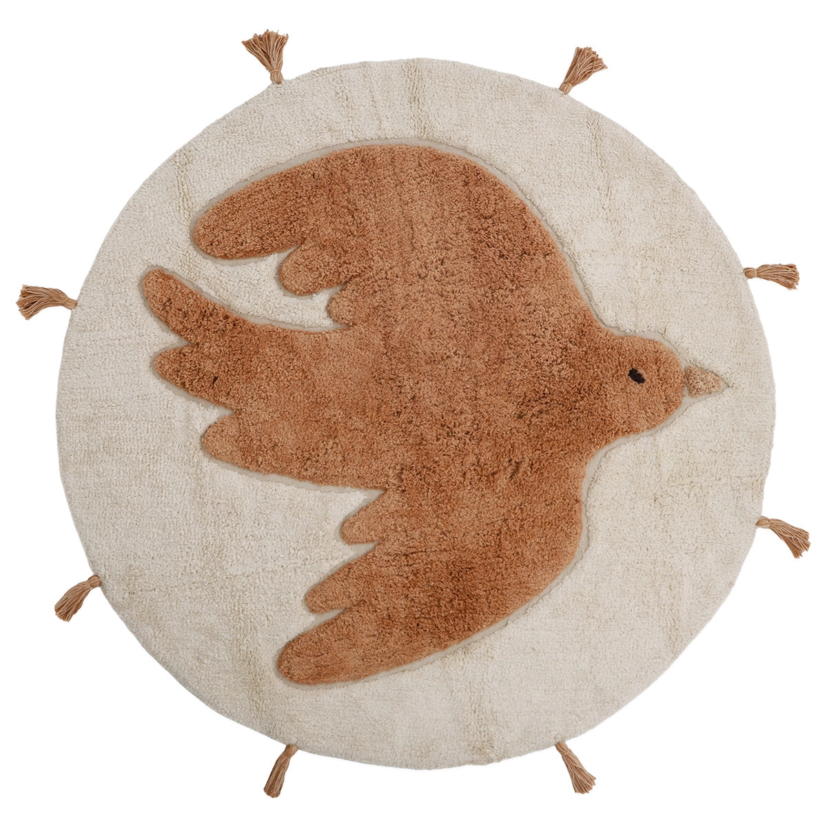 Nattiot rond kinderkamer vloerkleed Bohobird toast