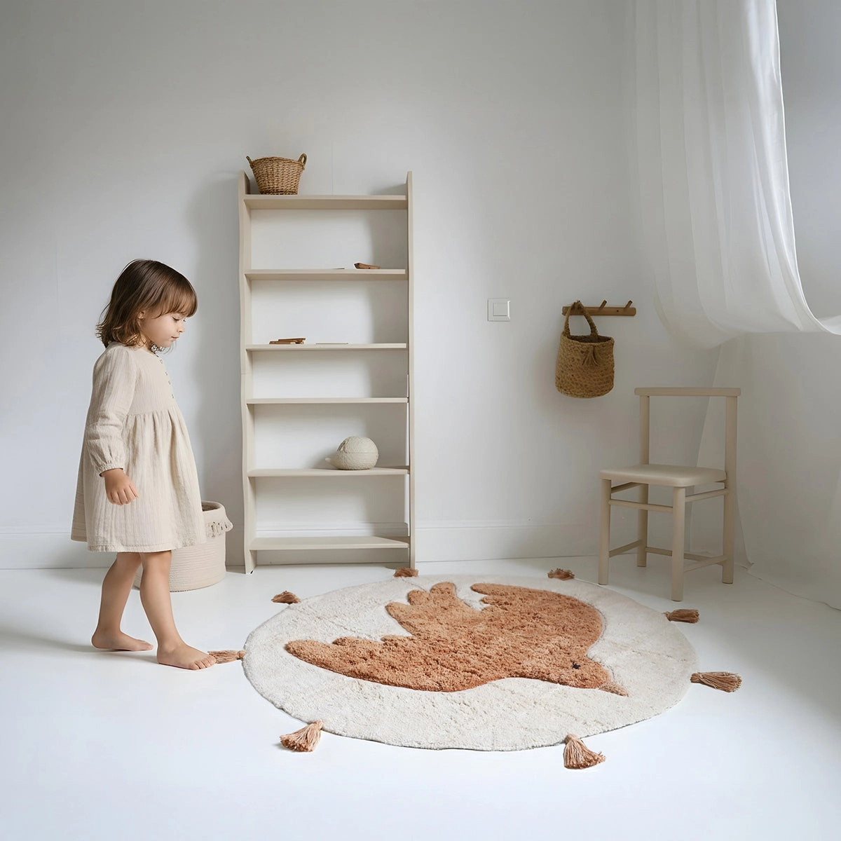 Nattiot rond kinderkamer vloerkleed Bohobird toast - Afbeelding 2
