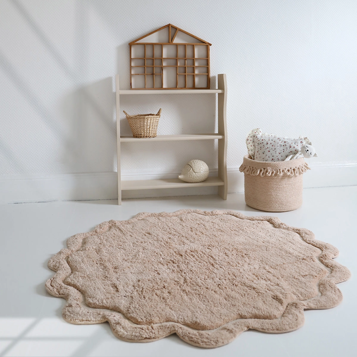 Nattiot rond kinderkamer vloerkleed Sweet april – Nude - Afbeelding 2