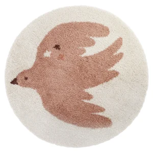 Nattiot rond kinderkamer vloerkleed vogel