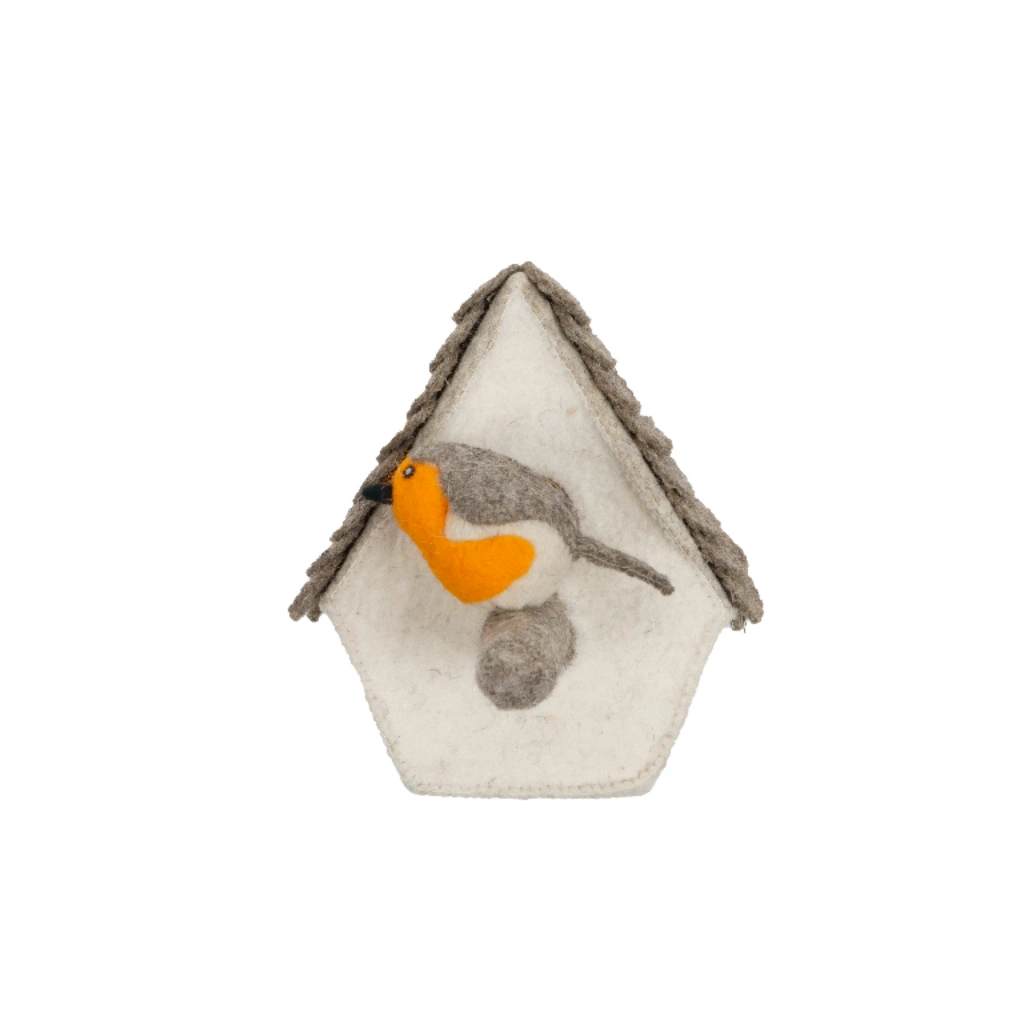 Kidsdepot Vilten Vogelhuisje roodborstje - Vilten Decoratie - Afbeelding 2
