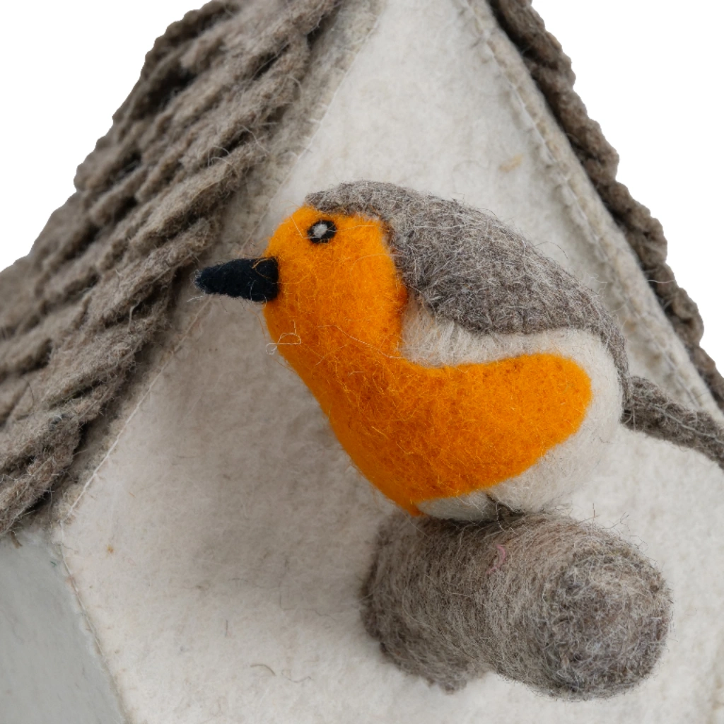 Kidsdepot Vilten Vogelhuisje roodborstje - Vilten Decoratie - Afbeelding 3
