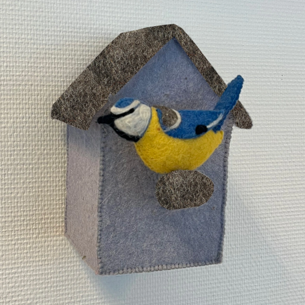 Kidsdepot Vilten Vogelhuisje koolmees - Vilten Decoratie