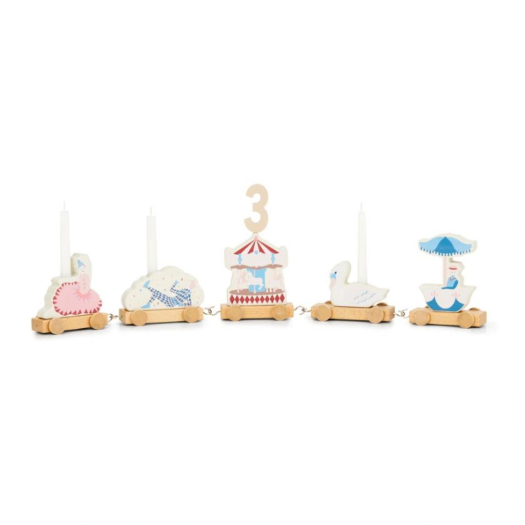 Verjaardagstrein Cam Cam Carousel – Duurzame Houten Verjaardagsdecoratie - Afbeelding 2