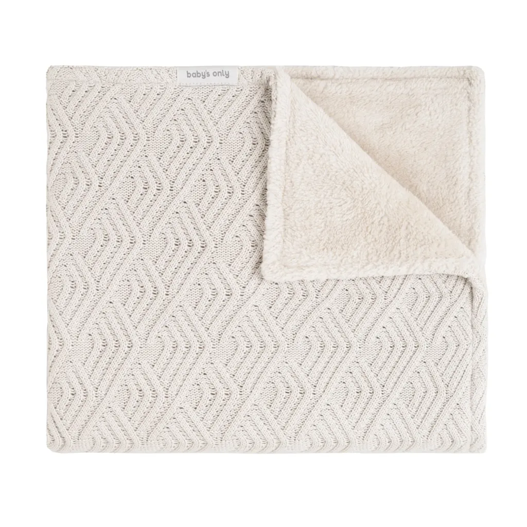 Baby’s Only Wiegdeken Teddy Sierra 70x95 | Gebreid met Teddy Voering