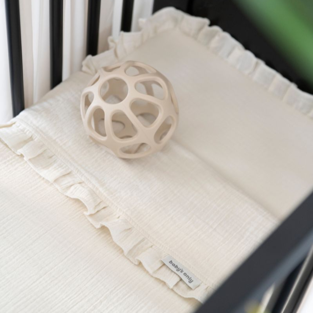 Baby's Only ledikantlaken calm met ruffle 100x150 - beige - Afbeelding 2
