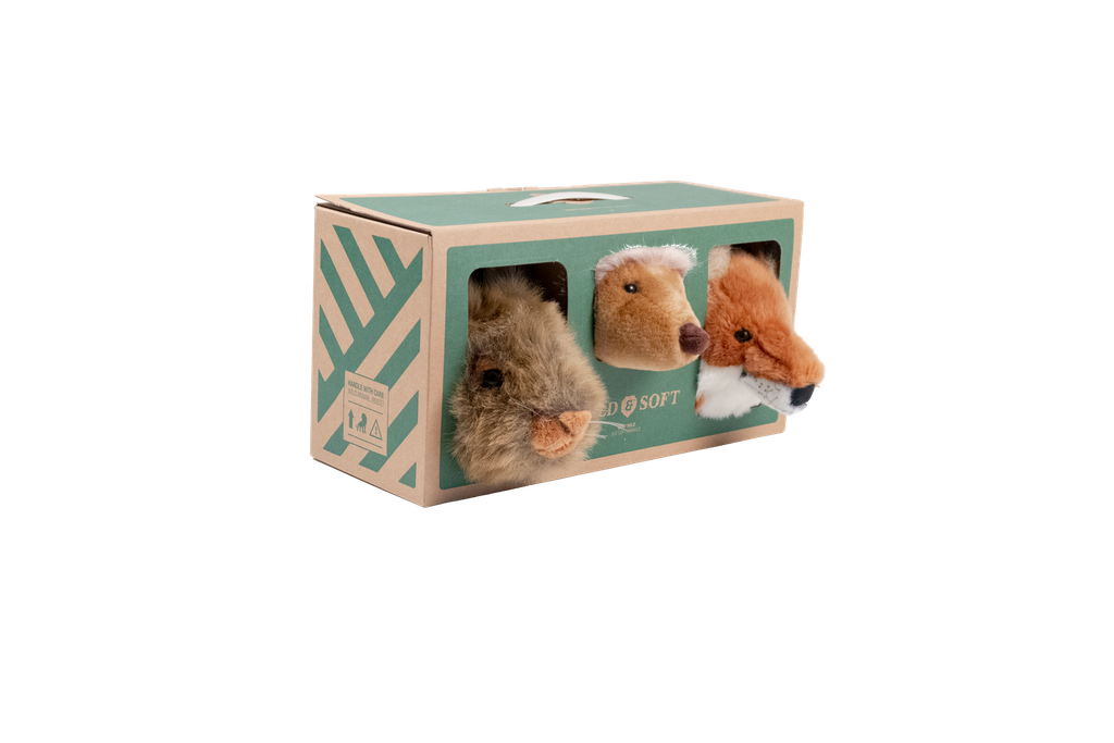 Dierenkop Wanddecoratie Forest – Set van 3 | Zachte Pluche Dierenkoppen voor de Kinderkamer - Afbeelding 2