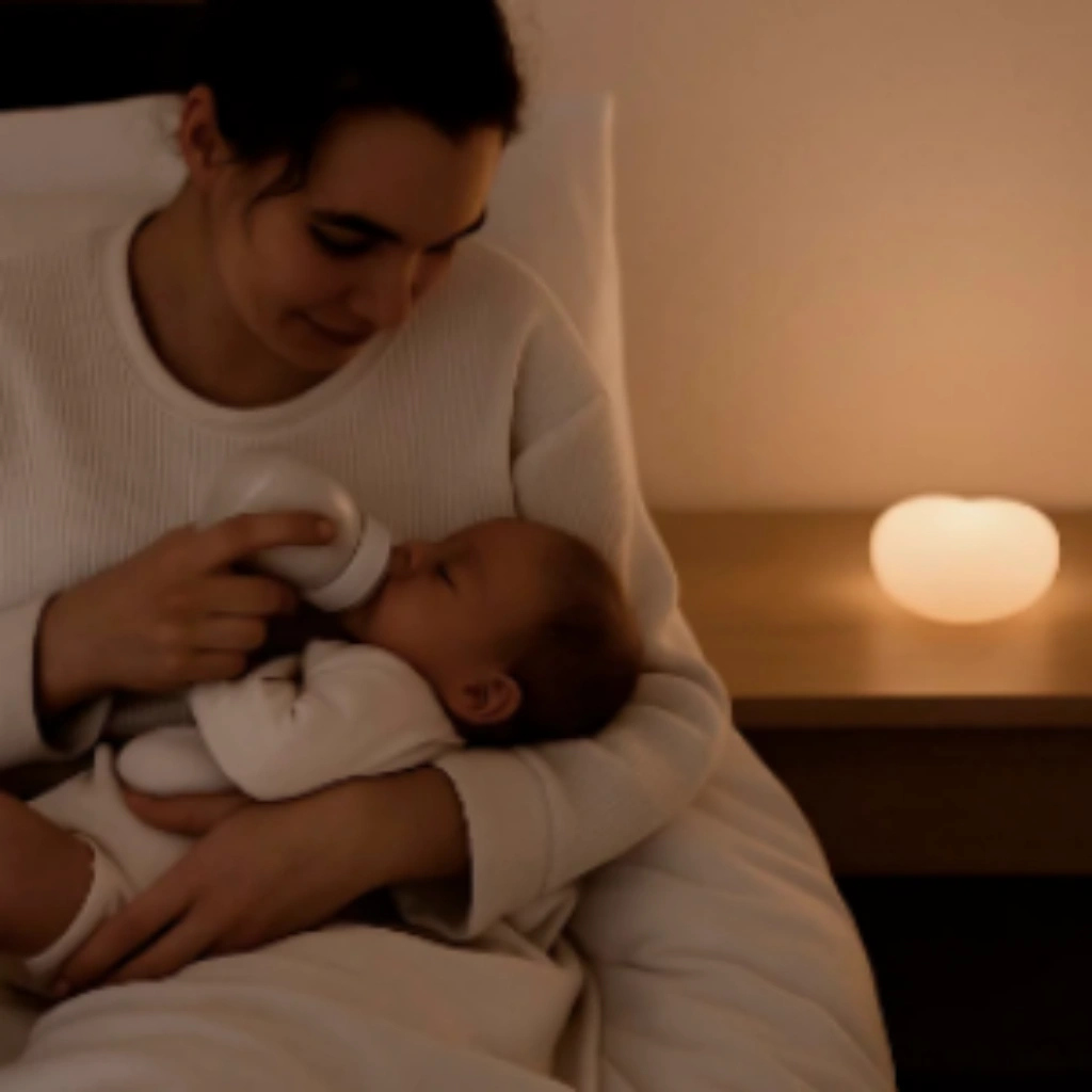 Flow Voedingslampje Ruby – Dusty Rose | Zacht Licht voor Nachtvoedingen - Afbeelding 3