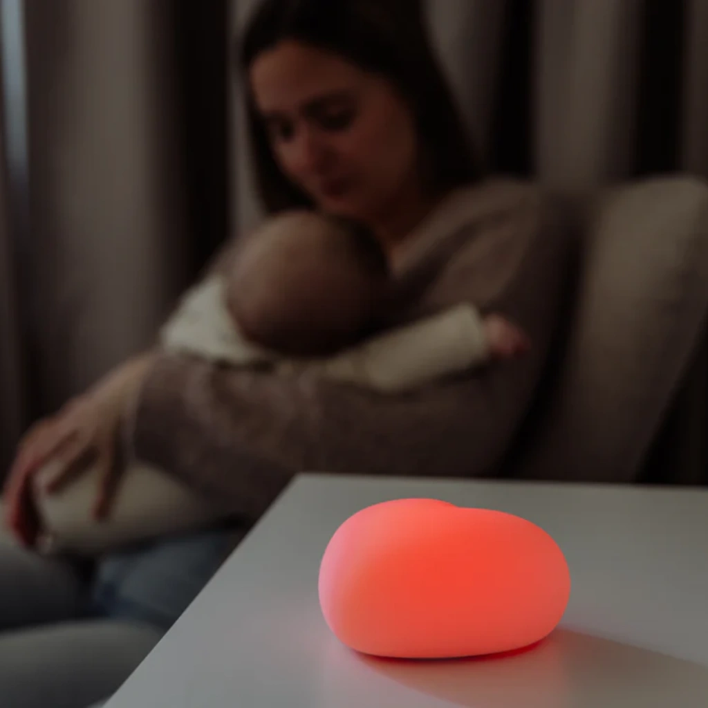 Flow Voedingslampje Ruby – Dusty Rose | Zacht Licht voor Nachtvoedingen - Afbeelding 4