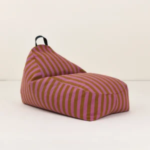 Zitzak Long Beanbag pink curry Stripes van Nobodinoz