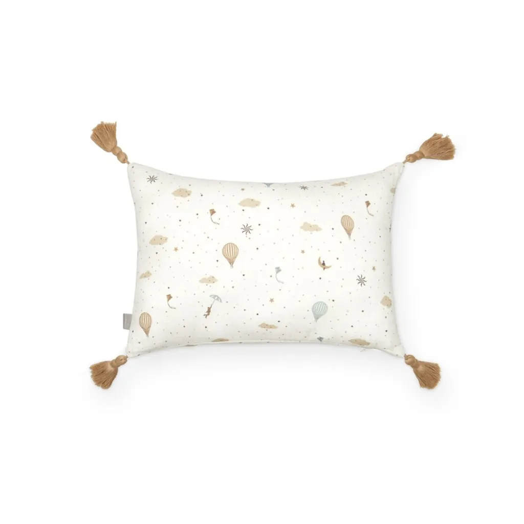 Cam Cam kinderkamer kussen ldreamland print beige kwastjes