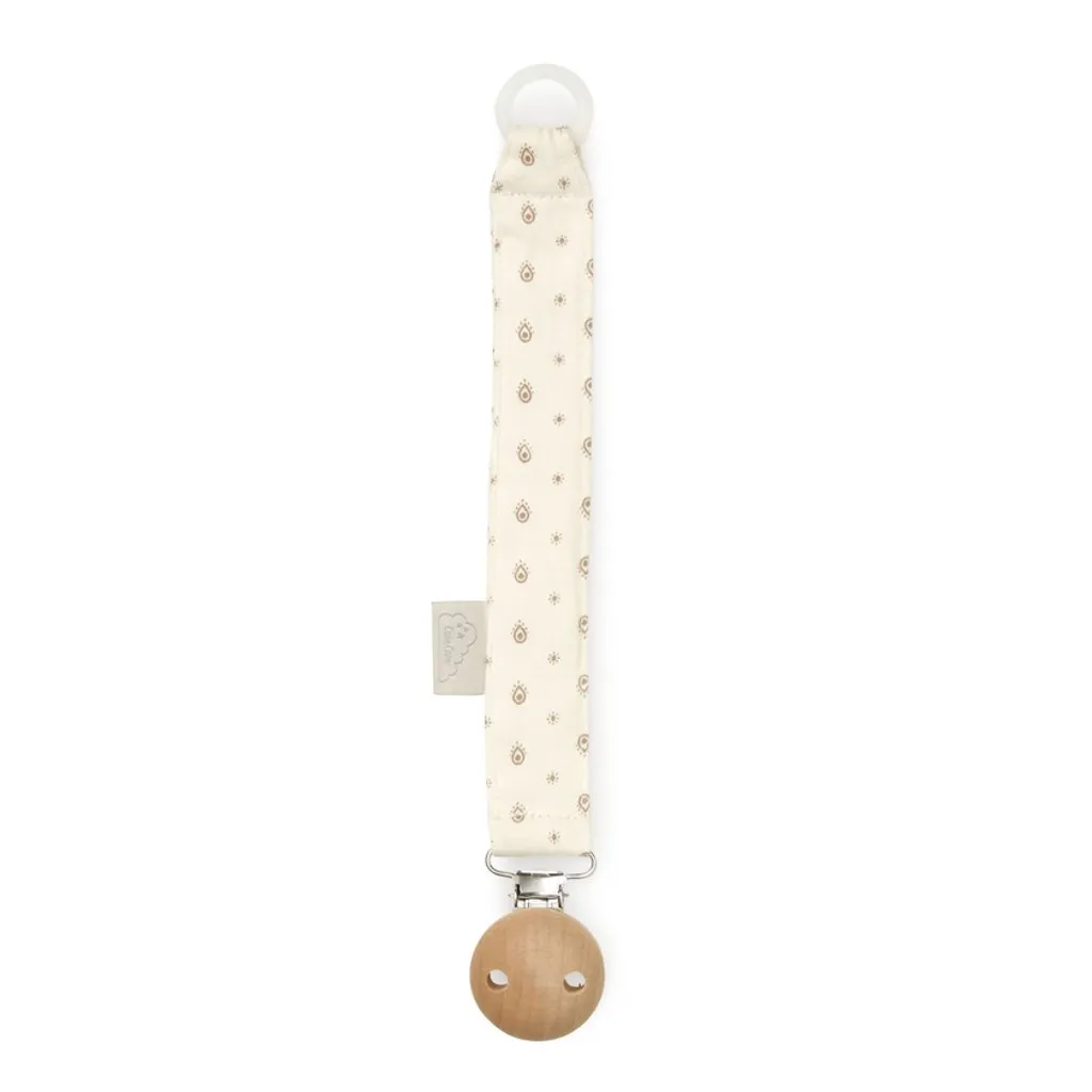 Cam Cam Copenhagen speenkoord katoen Rowan print met houten clip