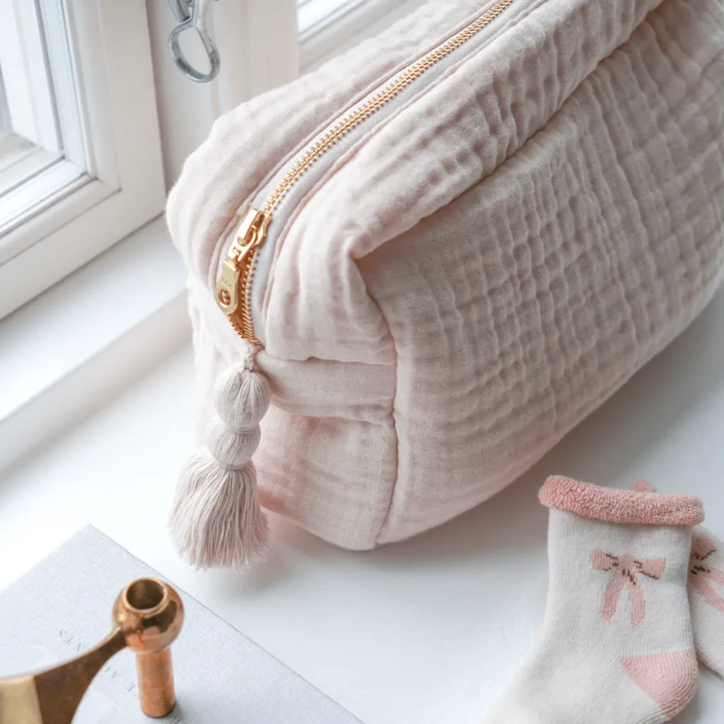 Cam Cam Verzorgingstas Hydrofiel – Shell roze met Gouden Rits - Afbeelding 3