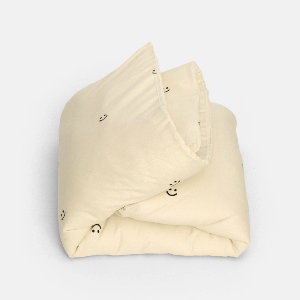 dekbedovertrek 140x200 smiley vanille Studio Ditte eenpersoons